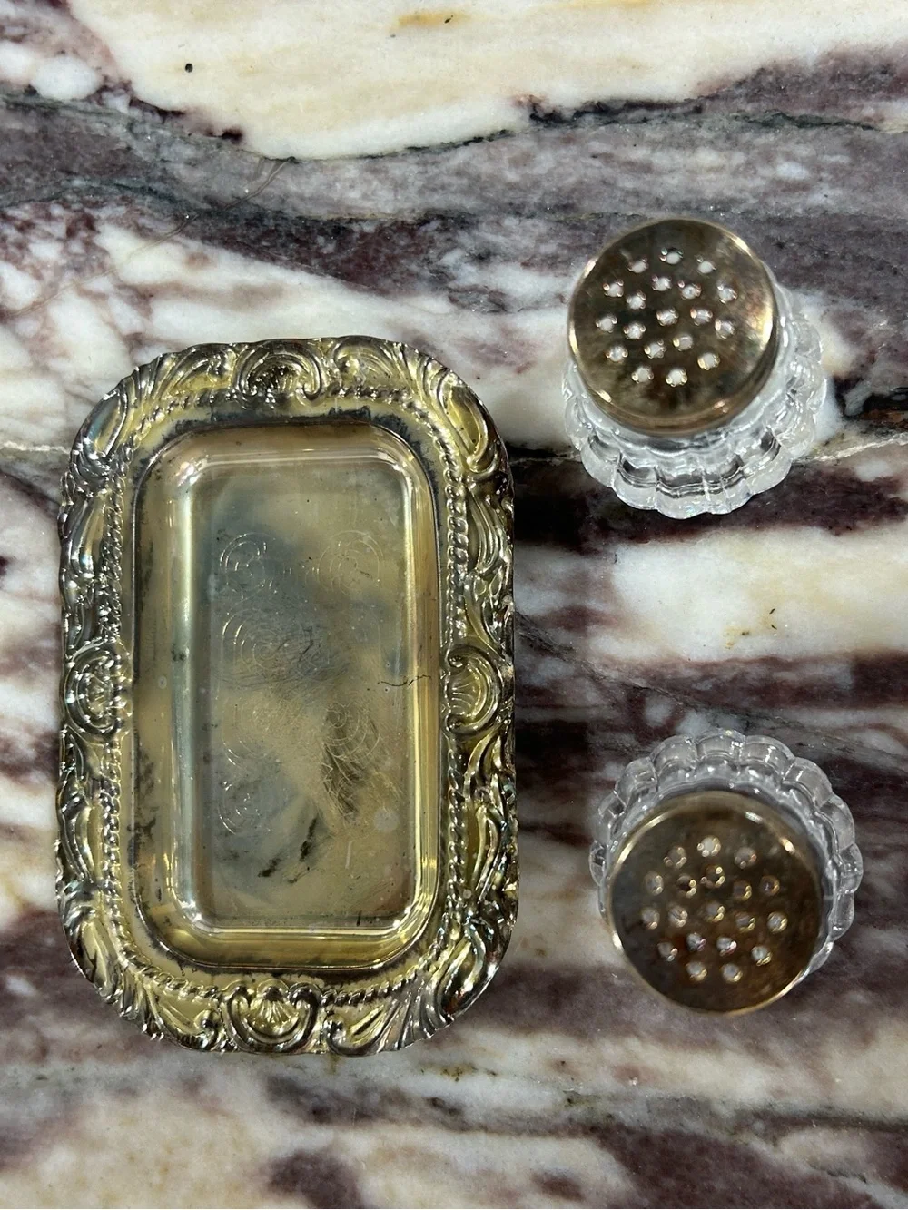 Vintage Mini Salt and Pepper Shakers 3 Piece Set